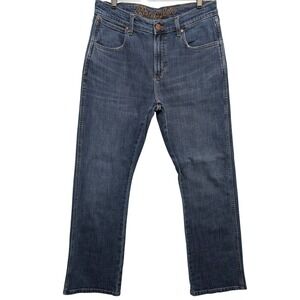 Wrangler Slim Boot Jeans Mens 33x32 Blue Medium Wash Stretch Denim 1077MWPCO